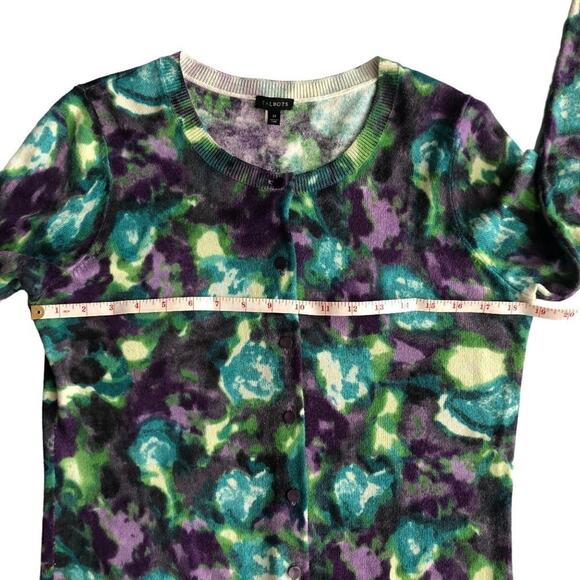 Talbots Soft Angora Blend Button Front Cardigan, size M, Purple, Green, Blue - Picture 7 of 8